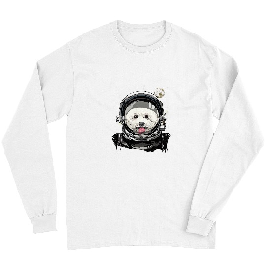 Bichon Pet Frise Outer Space Astronaut Bichon Frise Face Dog Lover Astronomy Long Sleeves