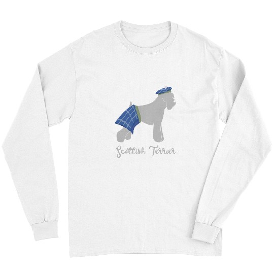 Scottish Terrier Pet Cute Scots Tees Scottish Terrier Tartan Long Sleeves