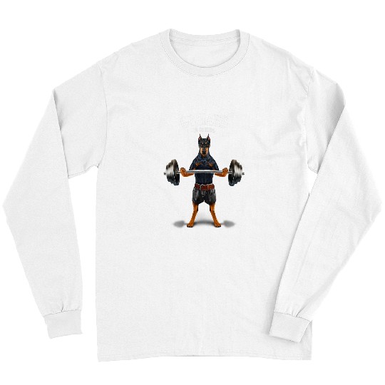 Doberman Pet Weightlifting in Fitness Gym Long Sleeves