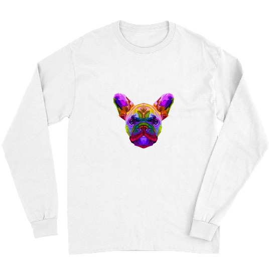 French Bulldog Pet Frenchie Dog Pop Art Portrait Bouledogue Long Sleeves