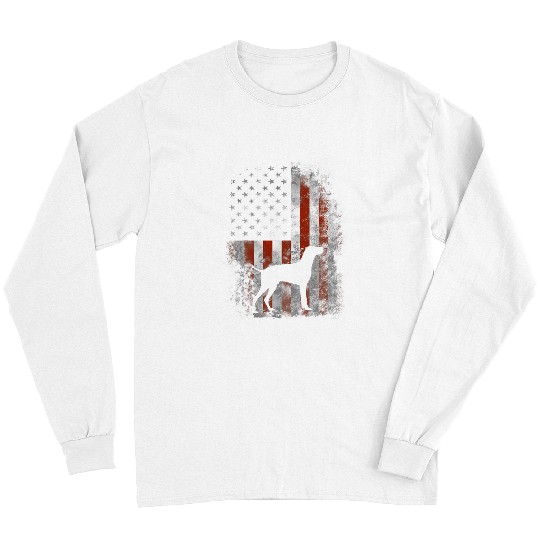 German Shorthaired Pet American Flag Patriotic Long Sleeves