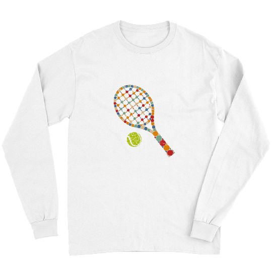 Sport Tennis Retro Tennis Player Ball With Polka Dots Happy Dot Day Boy Long Sleeves