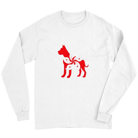 Boxer Pet Silhouette Flag of Hong Kong Long Sleeves