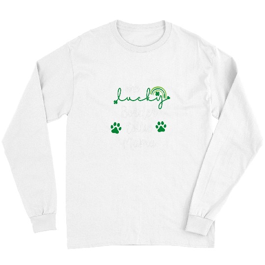 Border Collie Pet One Lucky Border Collie Mama Dog Mom St Patricks Day Long Sleeves