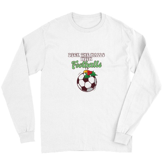 Sport Soccer Deck The Halls With Football Player Coachs Christmas Balls Long Sleeves