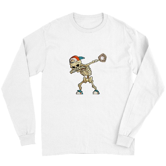 Sport Baseball Expert Spooky Scary Skeletons Baseball Player Long Sleeves