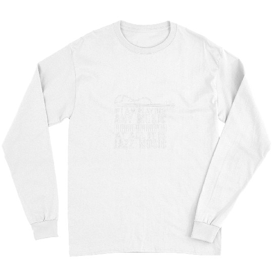 Funny Guitar Vintage Vinyl Guitar Musical Instrument Jazz Music Genre Long Sleeves