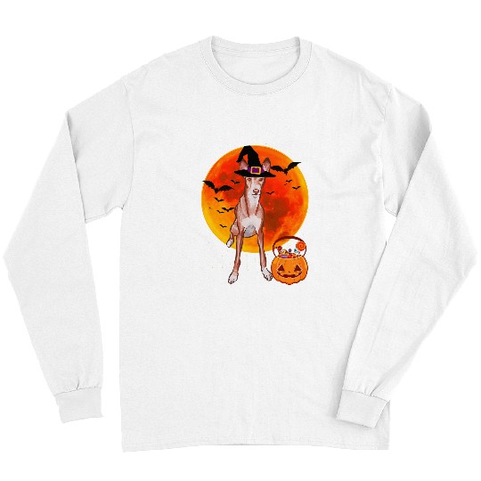 Ibizan Hound Pet Dog Halloween Ibizan Hound Jack O Lantern Pumpkin Long Sleeves