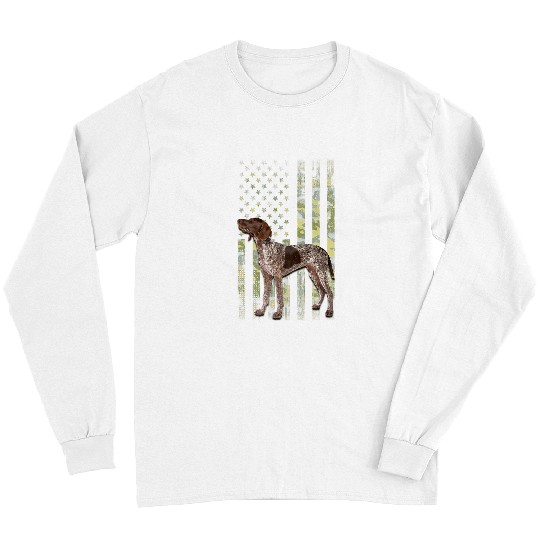 German Shorthaired Pet Camo American Flag German Shorthaired Pointer 4th Of July 3 Long Sleeves