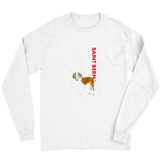 Dog Saint Bernard Us Flag 1 Long Sleeves