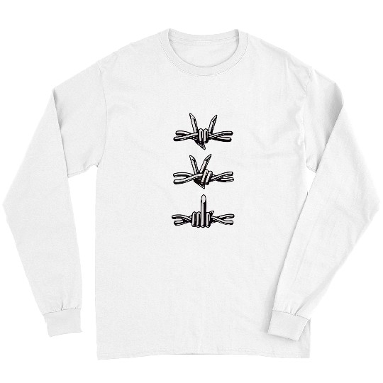 Barbed Wire Rock Peace Finger Sign Symbol Motorcycle Long Sleeves