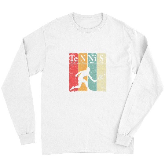 Sport Ping Pong Periodic Table Elements Tennis Player Nerd Vintage Long Sleeves