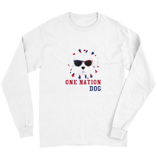 Maltese Pet One Nation Under Dog Fourth Of July Long Sleeves