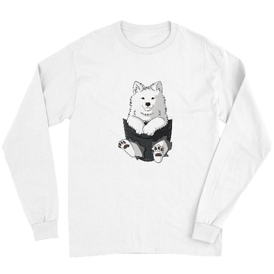 Dog in pocket Samoyed chest pocket Long Sleeves