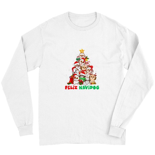 Shih Tzu Pet Feliz Navidog Feliz Navidad Christmas Shih Tzu Long Sleeves