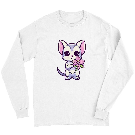 Cute Cat Florist Flower Lover Orchids Long Sleeves