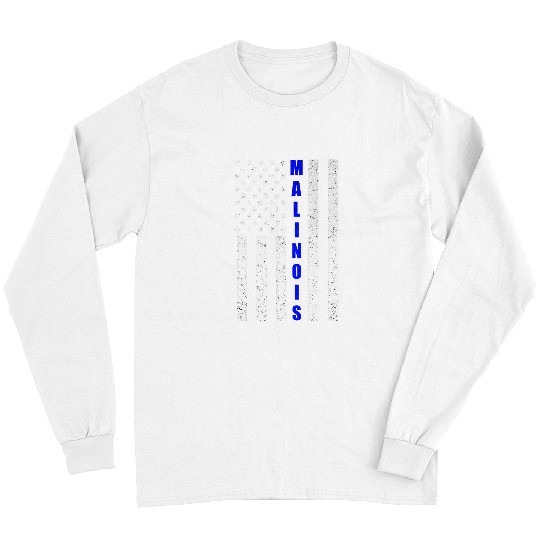 Belgian Malinois Pet Thin Blue Line Belgian Malinois Dog USA American Flag Long Sleeves