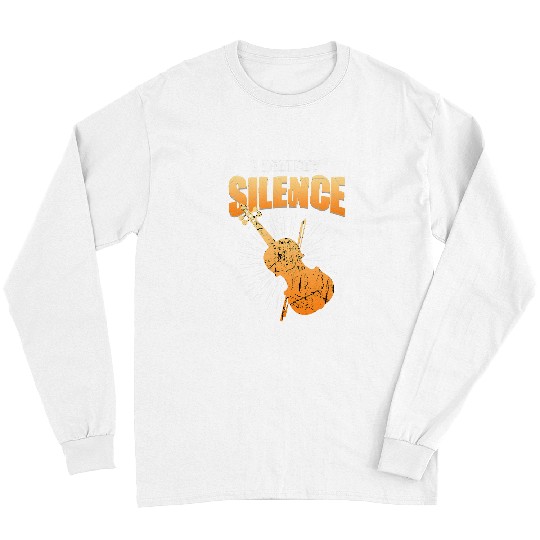 Funny Violin I Destroy Silence Violin Orchestra Tone String Music Design Long Sleeves