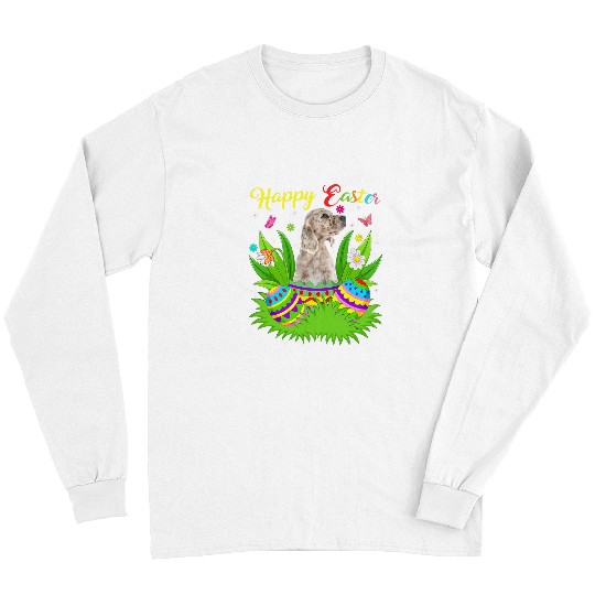 English Setter Pet Floral Easter Egg Lover Funny English Setter Dog Easter Long Sleeves