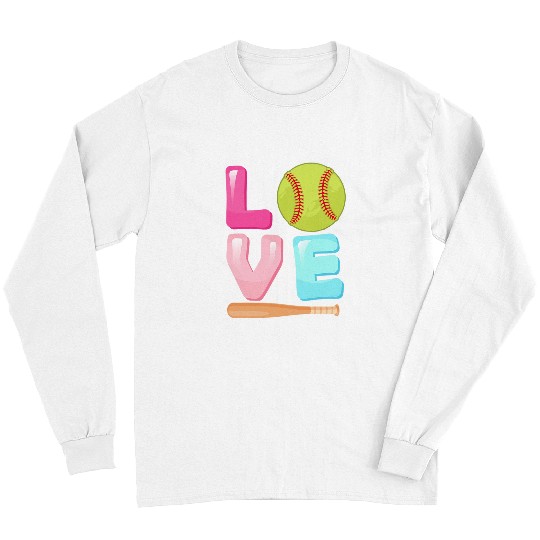 Sport Softball Cool Girls Love Softball Apparel Kids Youth Teen Christmas Long Sleeves