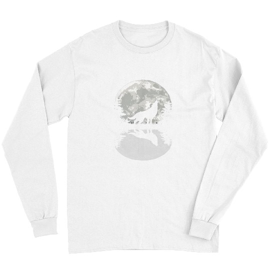 Coyote Mammal Full Moon And Howling wolfs Art wolfs Howling At Moon 2 Long Sleeves