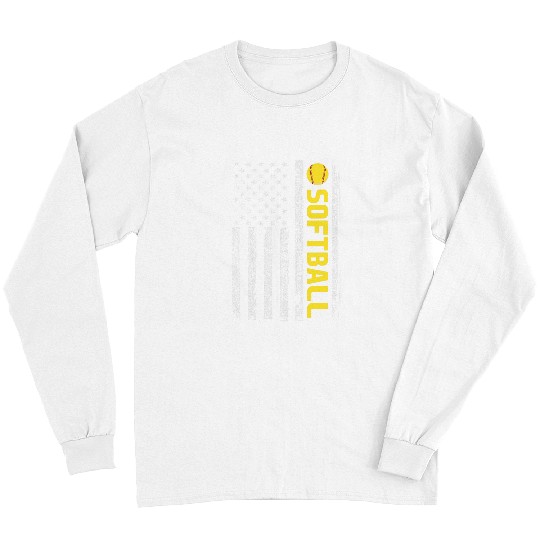 Sport Softball American Flag Softball Team Long Sleeves