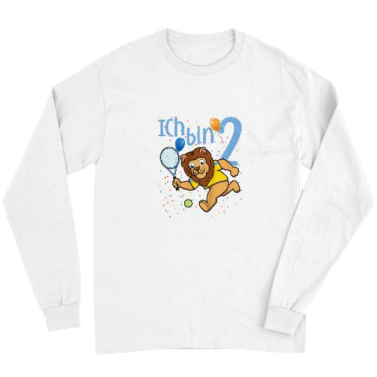Discover Sport Tennis Lion Gift Kids Second Birthday Boy Tennis Lion Ich Bin Zwei Long Sleeves