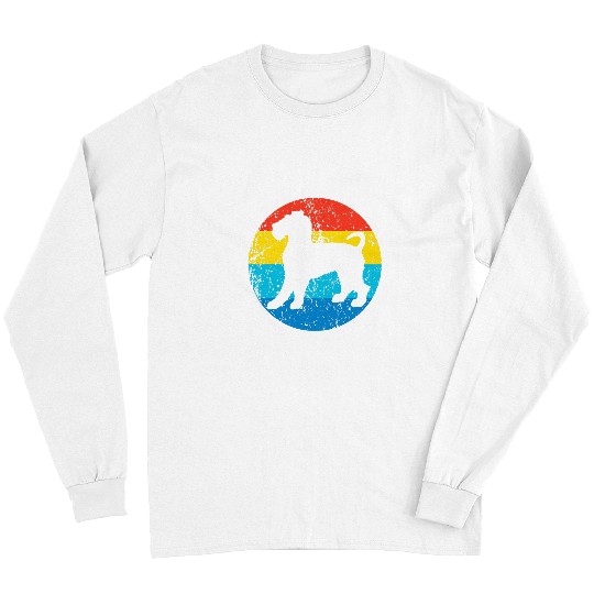 Fox Terrier Pet Wire Fox Terrier Dog Breed Silhouette Retro 1970s Circle 8 Long Sleeves