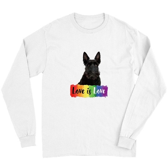 Scottish Terrier Pet Love is Love Rainbow Long Sleeves