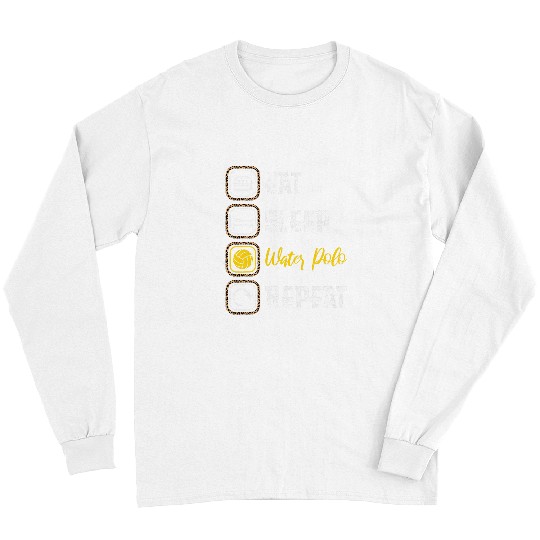 Sport Waterpolo Eat Sleep Water Polo Repeat Leopard Print Water Polo Player Long Sleeves