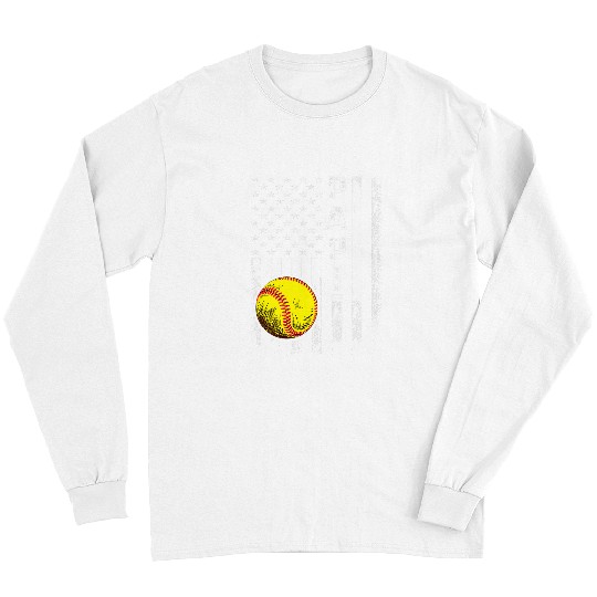 Sport Softball Papi American Flag Vintage Christmas Xmas Long Sleeves
