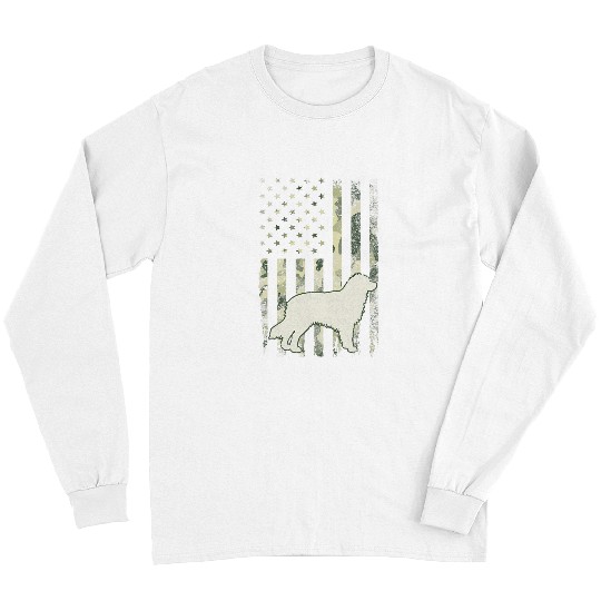 Australian Shepherd Pet Dog Dad Mom Camouflage USA Flag Long Sleeves