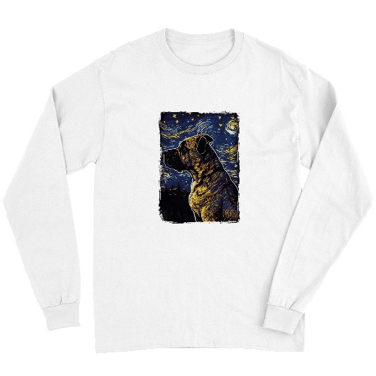 Cane Corso Pet Presa Canario Starry Night Cane Corso Dogo Canario Long Sleeves