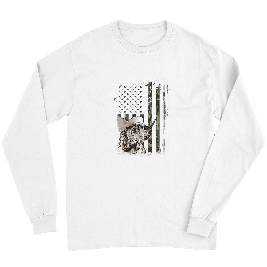German Shorthaired Pet Camo American Flag Gsp Long Sleeves