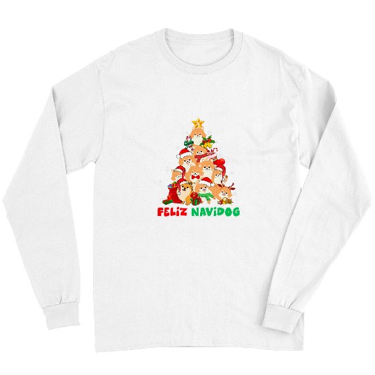 Pomeranian Pet Feliz Navidog Feliz Navidad Christmas Pomeranian Long Sleeves