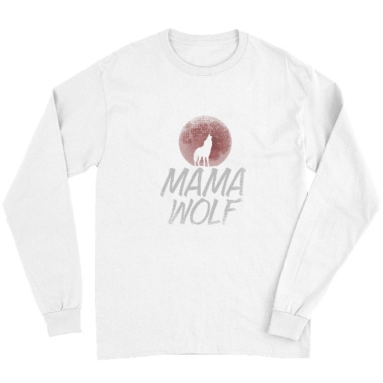 Coyote Mammal Full Red Moon Mothers Day Predator Animal Forest Mama Long Sleeves