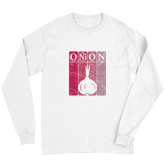 Onion Periodic Table Elements Vegetables Farmer Retro Long Sleeves