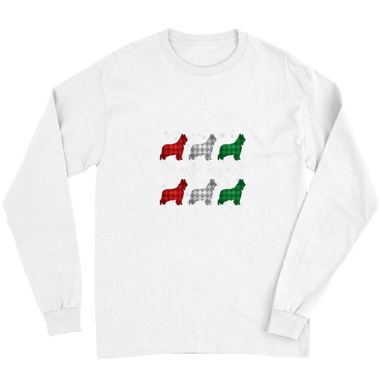 Briard Pet Merry Christmas Argyle Long Sleeves