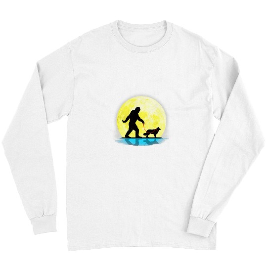 Border Collie Pet bigfoots Walking Border Collie Dog Full Moon Light Lovers Long Sleeves
