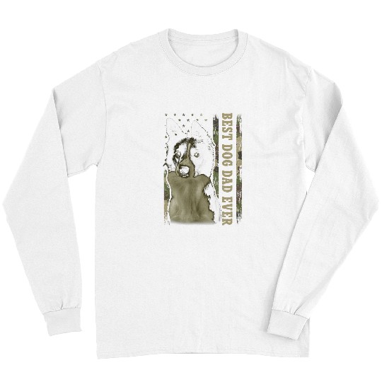 Border Collie Pet bests Border Collie Dad Ever Camo USA Flag Dog Dad Long Sleeves