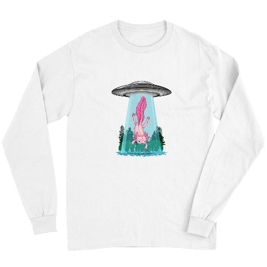 Axolotls Pet Alien Abduction Axolotls UFO Flying Saucer Conspiracy Long Sleeves