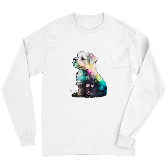 Maltese Pet Colorful Wilderness Nature Maltese dog Reflection Long Sleeves