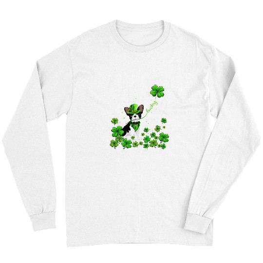 French Bulldog Pet Frenchie Dog Dog Irish Green Shamrock Clover St Patricks Long Sleeves