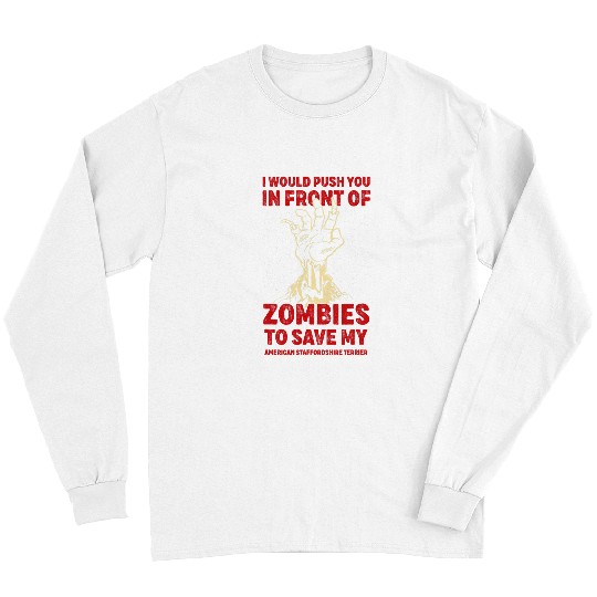 Funny Dog Lover Humor Pets American Bull Terrier Halloween 2 Long Sleeves