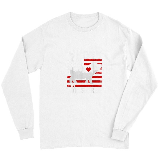 Discover The Pork Whisperer Funny USA Flag Pig Farming Print Long Sleeves