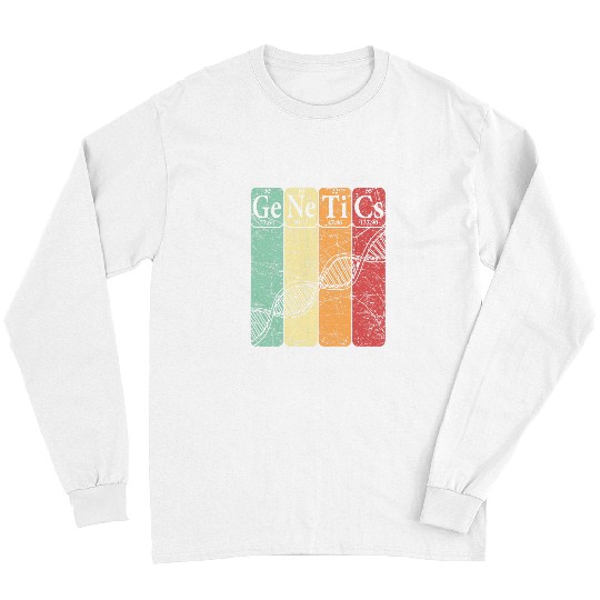 DNA Genetics Periodic Table Elements Biologist Retro Genetic 5 Long Sleeves