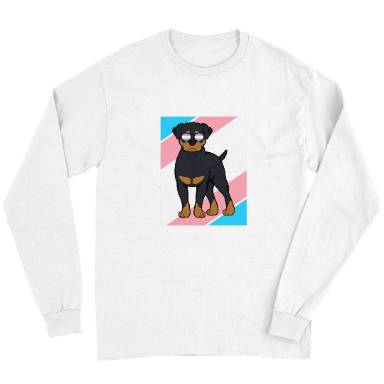 Rottweiler Transgender Flag LGBTQ Proud Ally Pride Trans Long Sleeves