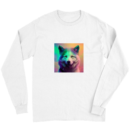 Husky Shepherd Collie Samoyed Sheepdog Fluffy Dog Pup Colors Long Sleeves