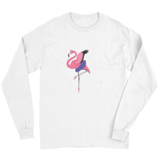 Flamingo Ballerina Ballet with Tutu Funny Animal Long Sleeves