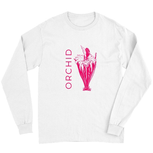 Orchid Flower Graphic Florist Long Sleeves
